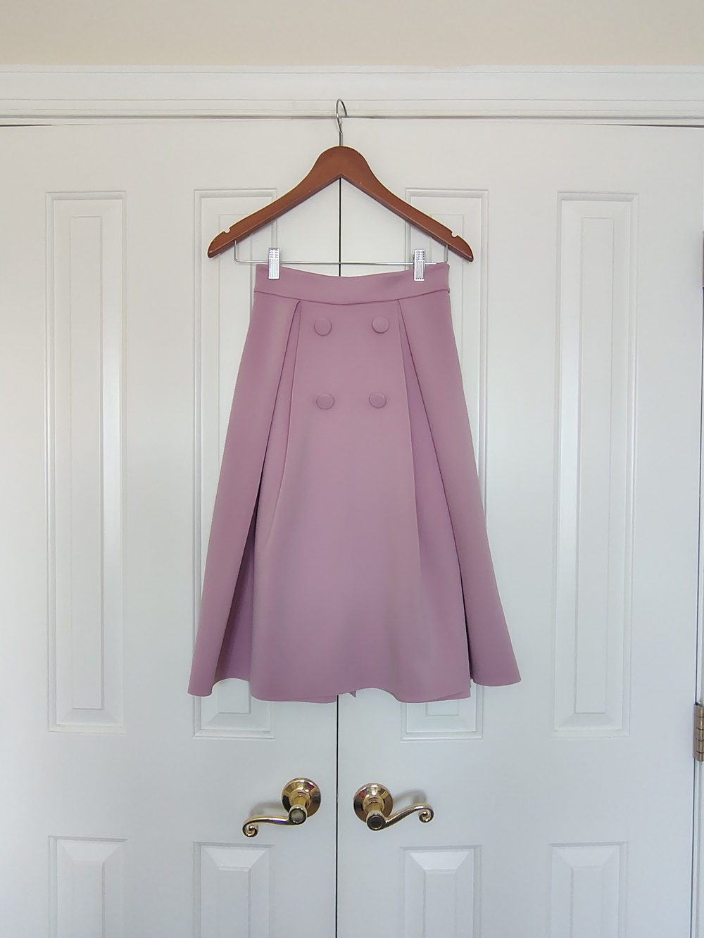 Double-Button A-Line Lilac Skirt